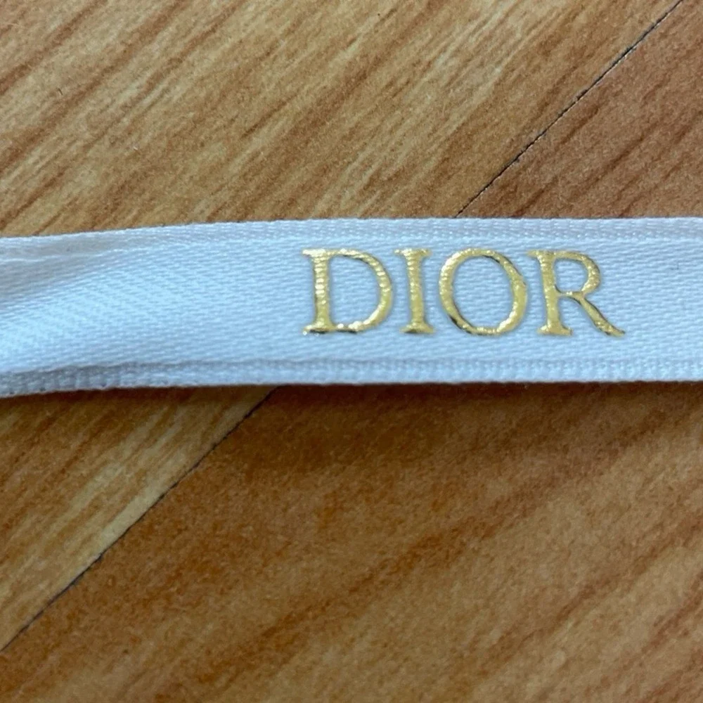 Dior White and Gold Ribbon